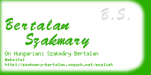 bertalan szakmary business card